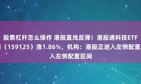 股票杠杆怎么操作 港股直线反弹！港股通科技ETF招商（159125）涨1.86%，机构：港股正进入左侧配置区间